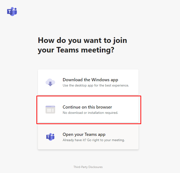 join microsoft teams meeting through browser